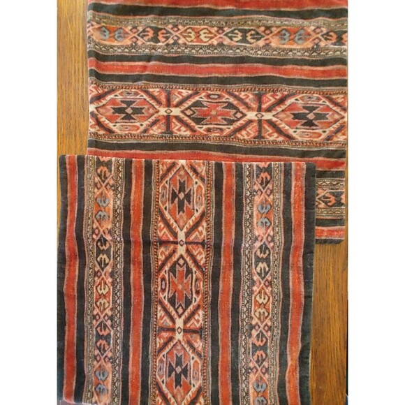 PAIR ~~ Pottery Barn Emersyn Printed Velvet 20" Square Pillow COVER VTG Cabin EC - Picture 2 of 3